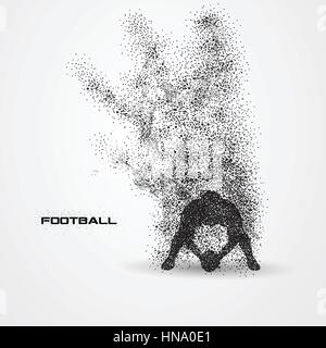Fußball Spieler einer Silhouette von Teilchen. Stock Vektor
