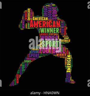 US-amerikanischer American-Football-Typografie Wort Wolke bunte Vektor-illustration Stock Vektor