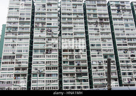 Alten Wolkenkratzer in Hongkong Stockfoto