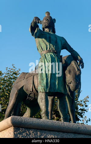 Statue von König Alfonso 9., Bayona, Pontevedra Provinz, Region Galicien, Spanien, Europa Stockfoto