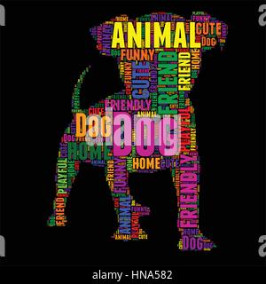 Hund-Typografie-Word cloud bunten Vektor-illustration Stock Vektor