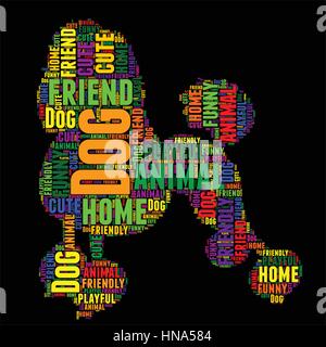 Hund-Typografie-Word cloud bunten Vektor-illustration Stock Vektor