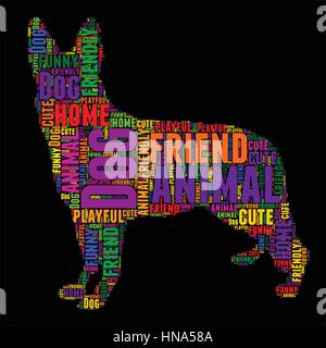 Hund-Typografie-Word cloud bunten Vektor-illustration Stock Vektor