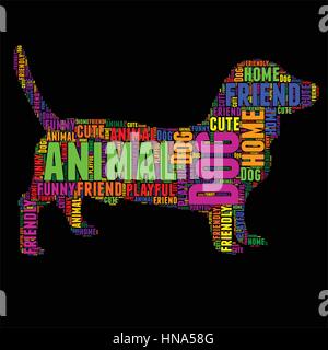 Hund-Typografie-Word cloud bunten Vektor-illustration Stock Vektor