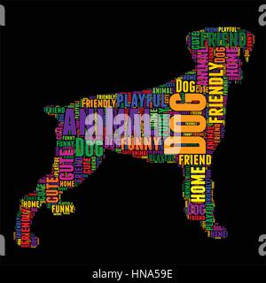 Hund-Typografie-Word cloud bunten Vektor-illustration Stock Vektor