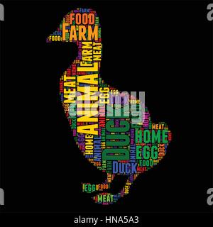 Ente Typografie Word cloud bunten Vektor-illustration Stock Vektor