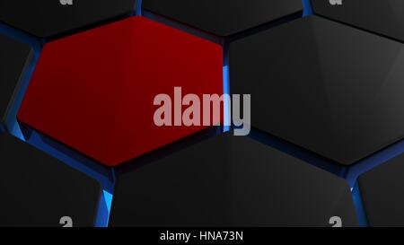 Hexagon rot - 3D Rendering Stockfoto