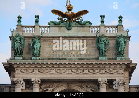 Fassade der neuen Burg in Wien (Österreich). Stockfoto