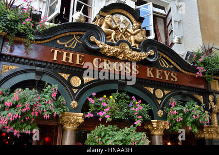 Der Cross Keys Pub in Covent Garden, London, UK. Stockfoto