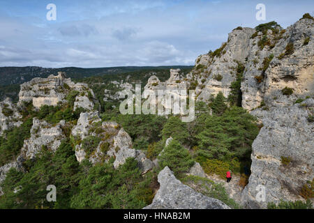 La Roque-Sainte-Marguerite (Südfrankreich): Blockfield "Chaos de Montpellier-le-Vieux" Stockfoto