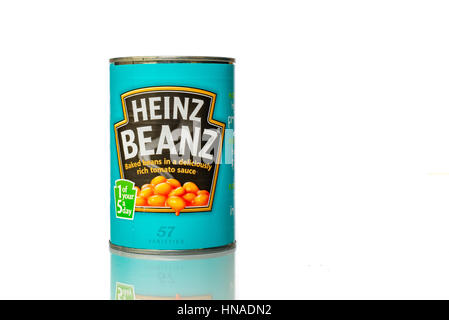 Eine Dose von Heinz Baked beans Stockfoto