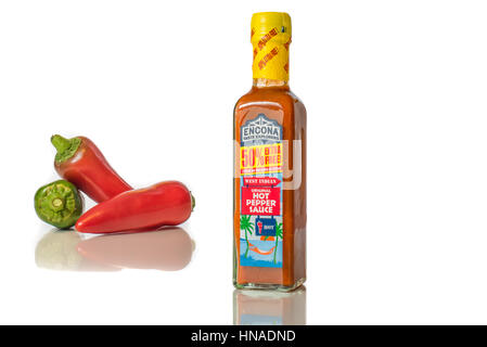 Encona West Indian-Paprika-sauce Stockfoto