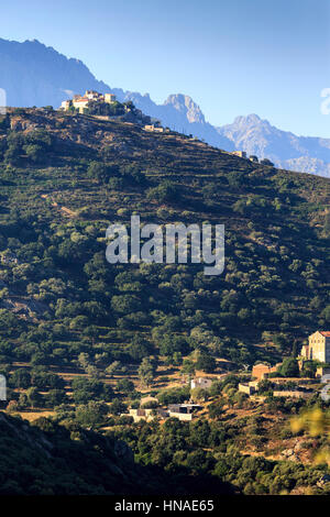 der Berg Dorf Sant'Antonino, der Balagne, Korsika, Frankreich Stockfoto