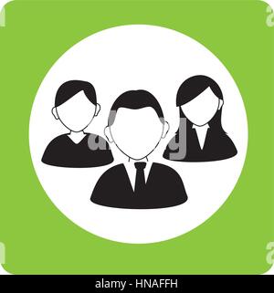 quadratischen Randes mit Silhouette executive Menschen Vektor-illustration Stock Vektor