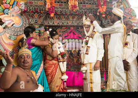 Hinduistische Hochzeitszeremonie, Deniyaya, Sri Lanka Stockfoto