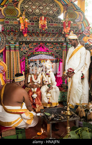 Hinduistische Hochzeitszeremonie, Deniyaya, Sri Lanka Stockfoto