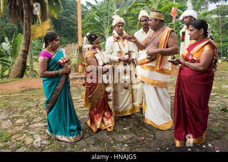 Hinduistische Hochzeitszeremonie, Deniyaya, Sri Lanka Stockfoto