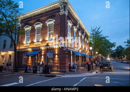 Straßenecke in Old Town Alexandria, Virginia Stockfoto