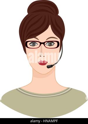 Avatar Symbol. weiblichen sozialen Profil. avatar Menschen Vektor einrichten. Business Woman Stock Vektor