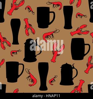Bier Muster. Essen nahtlose backbround Stock Vektor
