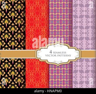 Nahtlose im Retro-stil eingerichtet. abstract Vector texturierten Hintergründe für Scrapbook. Stock Vektor