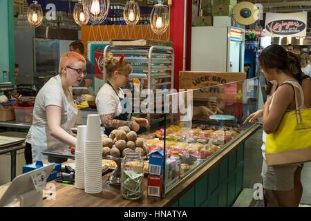 Reiseziel Donuts im Norden Markt Börse gegr. 1876, Columbus, Ohio, USA. Stockfoto