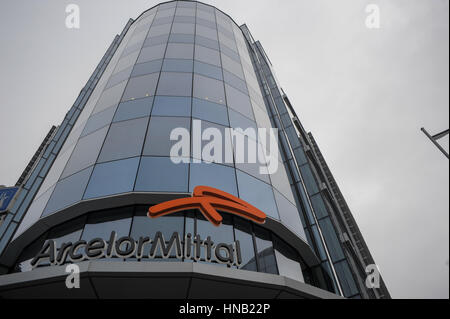 Luxemburg 10.12.2008. Blick auf die Arcelor Mittal Administrativ Gebäude, Arcelor Mittal Hauptsitz in Luxemburg Stockfoto