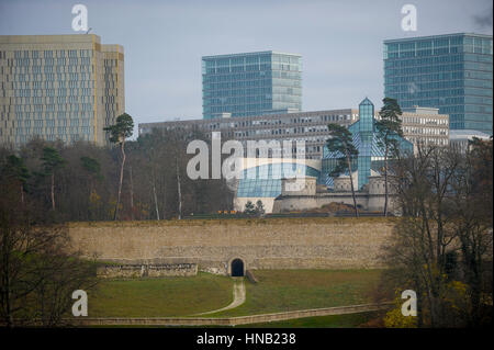 17.11.2008, Ansicht Luxemburg Luxemburg-Kirchberg, europäischen Verwaltungsgebäude und Vaubans-Festung Stockfoto