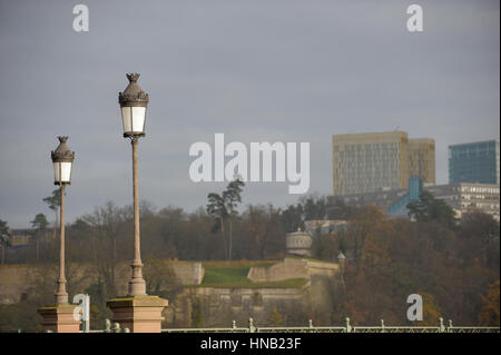 17.11.2008, Ansicht Luxemburg Luxemburg-Kirchberg, europäischen Verwaltungsgebäude und Vaubans-Festung Stockfoto