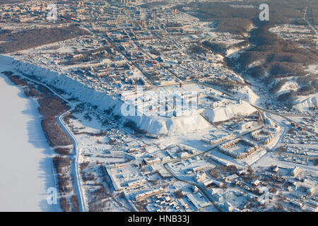 Tobolsk, Tjumen, Russland im Winter, Ansicht von oben Stockfoto