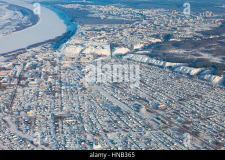 Tobolsk, Tjumen, Russland im Winter, Ansicht von oben Stockfoto