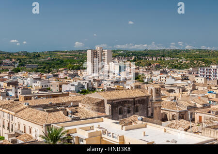 Panoramablick über die Stadt Noto in Sizilien, Italien Stockfoto