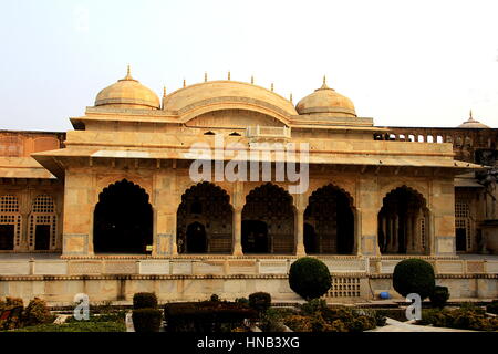 Der Spiegelsaal oder Sheesh Mahal Palace Amer in Jaipur, Rajasthan, Indien, Asien Stockfoto