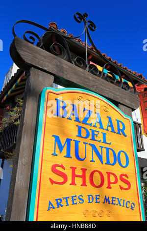 Bazaar Del Mundo Geschäfte, Altstadt, San Diego, Kalifornien, USA Stockfoto