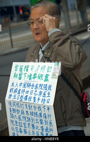 Hongkong, China, 5. Dezember 2006: ein mans Demonstration Hongkong Stockfoto