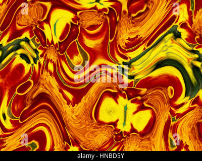 Zusammenfassung Hintergrund der digitalen Malerei anhand der Farben rot und gelb Stockfoto