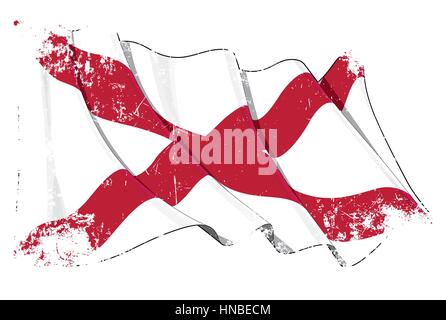 Grange Illustration einer winkenden St Patricks Saltire (nördliche irische Flagge). Viel Spass!!! Stock Vektor
