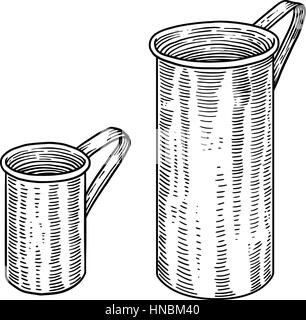 Messung der Tasse Illustration, Zeichnung, Gravur, Strichzeichnungen Stock Vektor