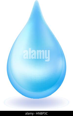 Realistische blauen Wassertropfen. 3D Symbol Tropfen fällt. Vektor-Illustration. Stock Vektor