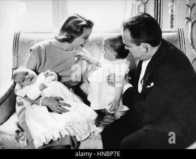 Prinz RAINIER III Tochter CAROLINE Sohn ALBERT & GRACE KELLY 1. Mai 1958 Stockfoto