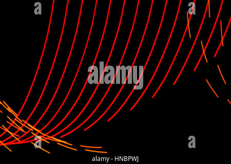 Lichtmalerei. Abstrakte, futuristisch, bunte Langzeitbelichtung, schwarzer Hintergrund-5. Stockfoto