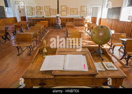 Tubac, Arizona - einem 1855 Schulhaus am Tubac Presidio State Historic Park. Stockfoto