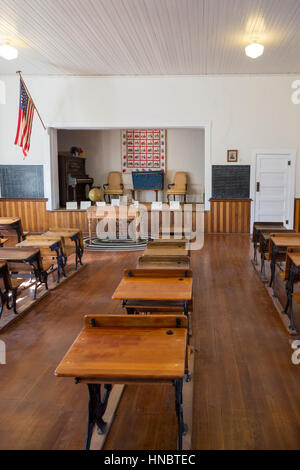 Tubac, Arizona - einem 1855 Schulhaus am Tubac Presidio State Historic Park. Stockfoto