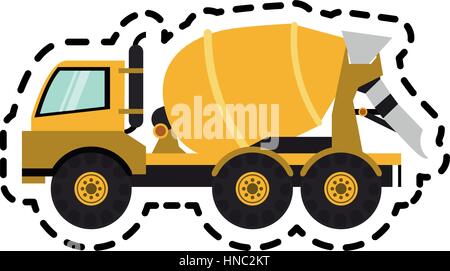 Bau Betonmischer LKW Symbol auf weißem Hintergrund. farbenfrohes Design. Vektor-illustration Stock Vektor