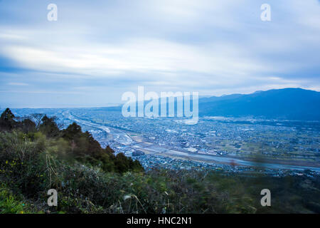 Blick vom Mt.Matsuda, Matsuda-Machi, Präfektur Kanagawa, Japan Stockfoto