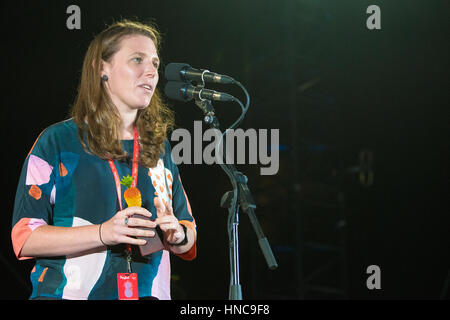 Sydney, Australien. 11. Februar 2017. Tropfest Short Filmfestival im Parramatta Park in Western Sydney. Das Bild zeigt der Völkern Choice Award. Bildnachweis: Mjmediabox/Alamy Live-Nachrichten Stockfoto