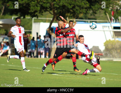 Salvador da Bahia, Brasilien. 11. Februar 2017. Spieler in Vitoria x America RN, beginnend überprüft den Nordosten Cups in Barradão (Barradão) in Salvador, Bahia. Bildnachweis: Tiago Caldas/FotoArena/Alamy Live-Nachrichten Stockfoto