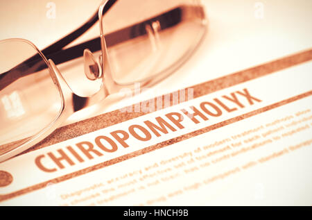 Chiropompholyx. Medizin. 3D Illustration. Stockfoto