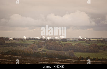 RAF Menwith Hill, North Yorkshire, England, Großbritannien. Stockfoto