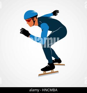 Abstrakte Speedskater auf weißem Hintergrund. Vektor-Illustration. Stock Vektor